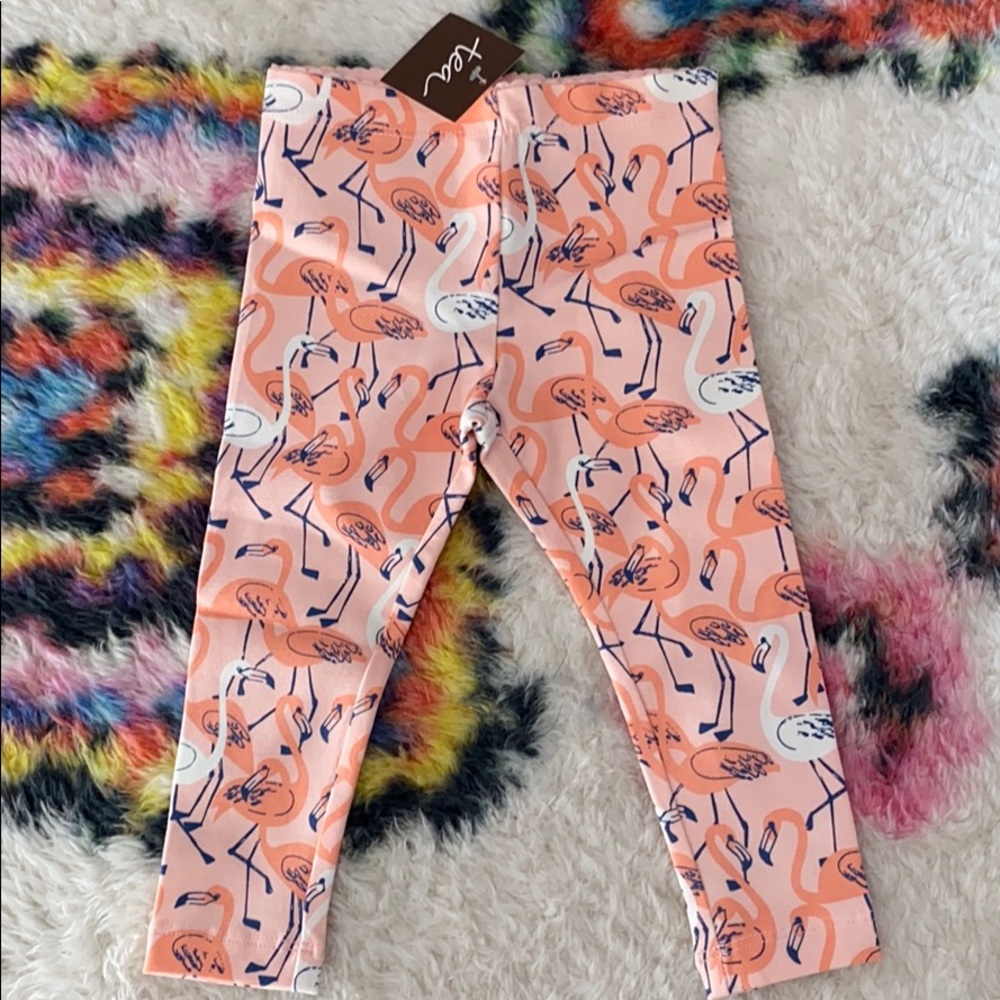 Tea collection flamingo print leggings NWT 9-12 m